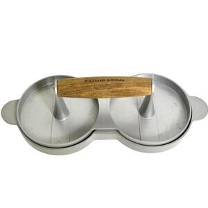 Williams-Sonoma Large Double Burger Press Wood Handle Vintage Grilling Tool
